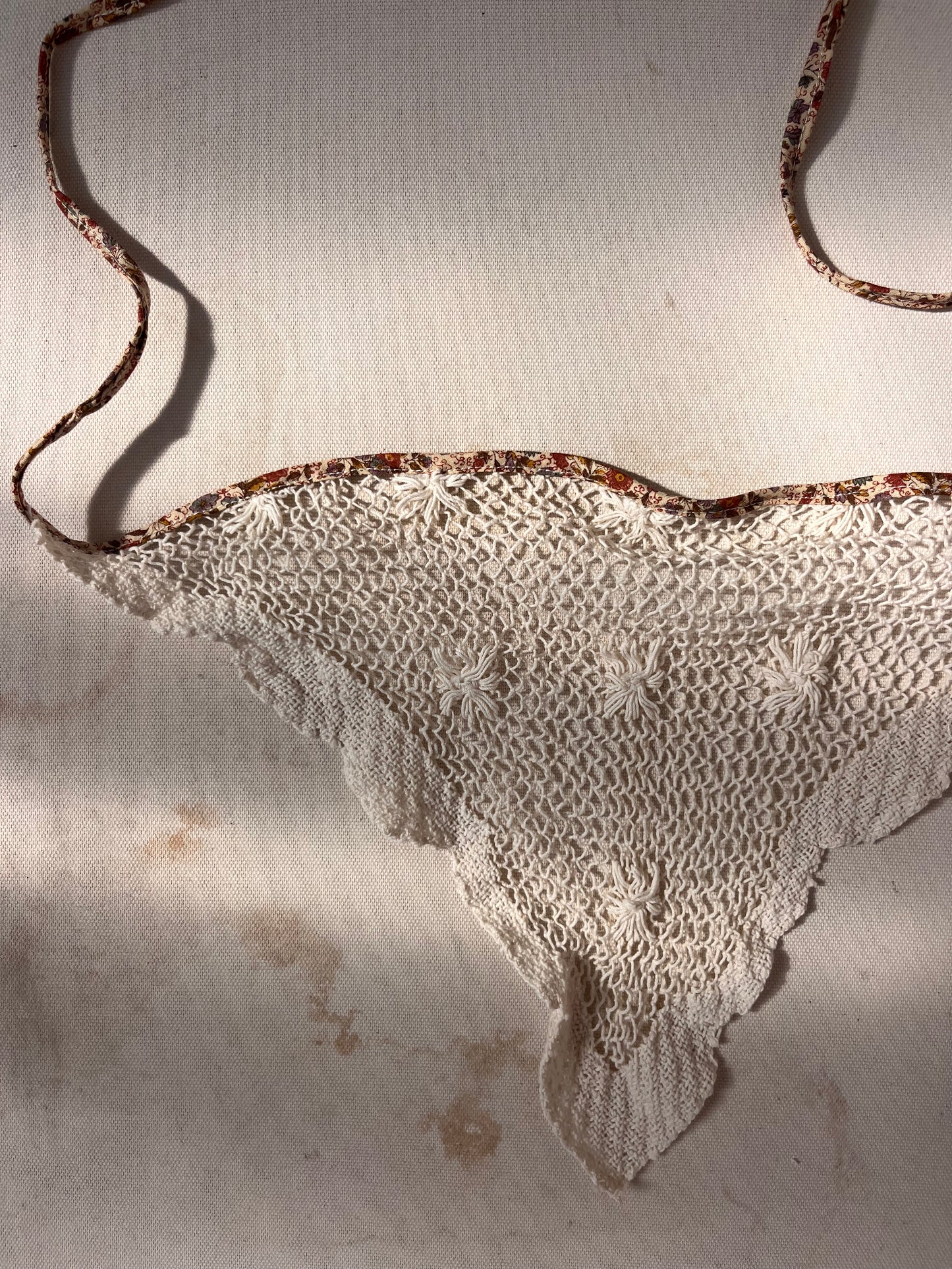 Vintage Lace + floral binding Bandana