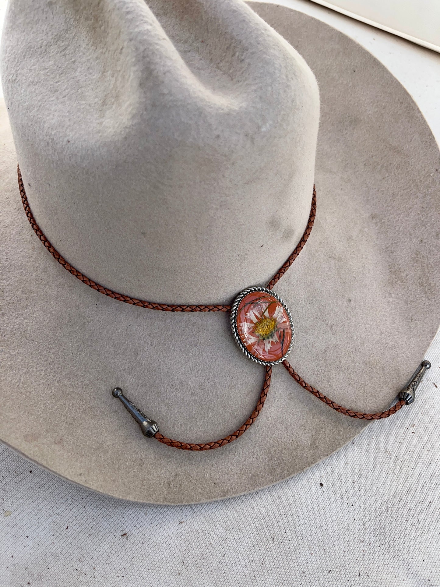 Cacti + buckwheat Classic Oval Bolo Tie B