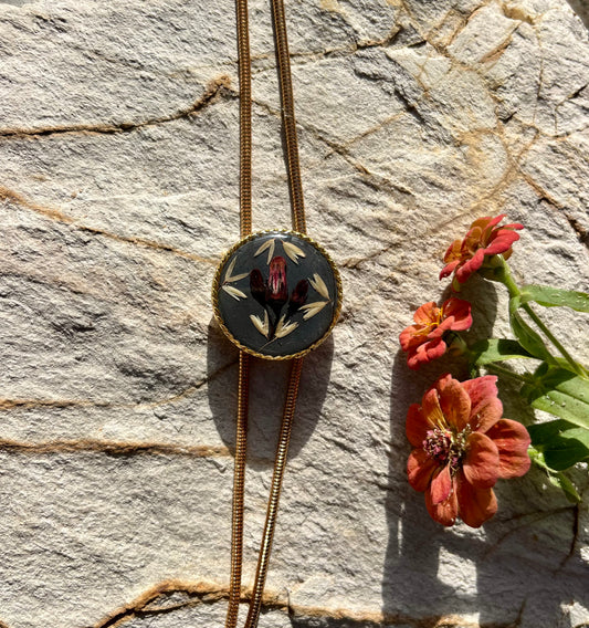 Red Fuchsia + coastal grass on Burnt Charcoal